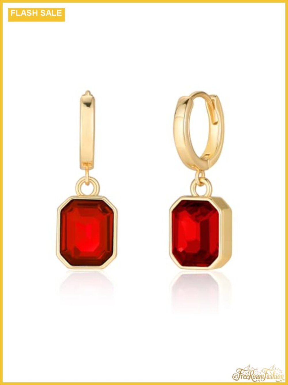 18K Gold Plated Huggie Hoop Drop Earrings Hypoallergenic Crystal Jewelry